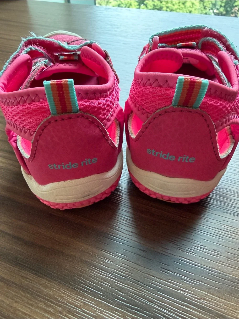 Stride Rite Girls' Pink and Aqua Active Sandals